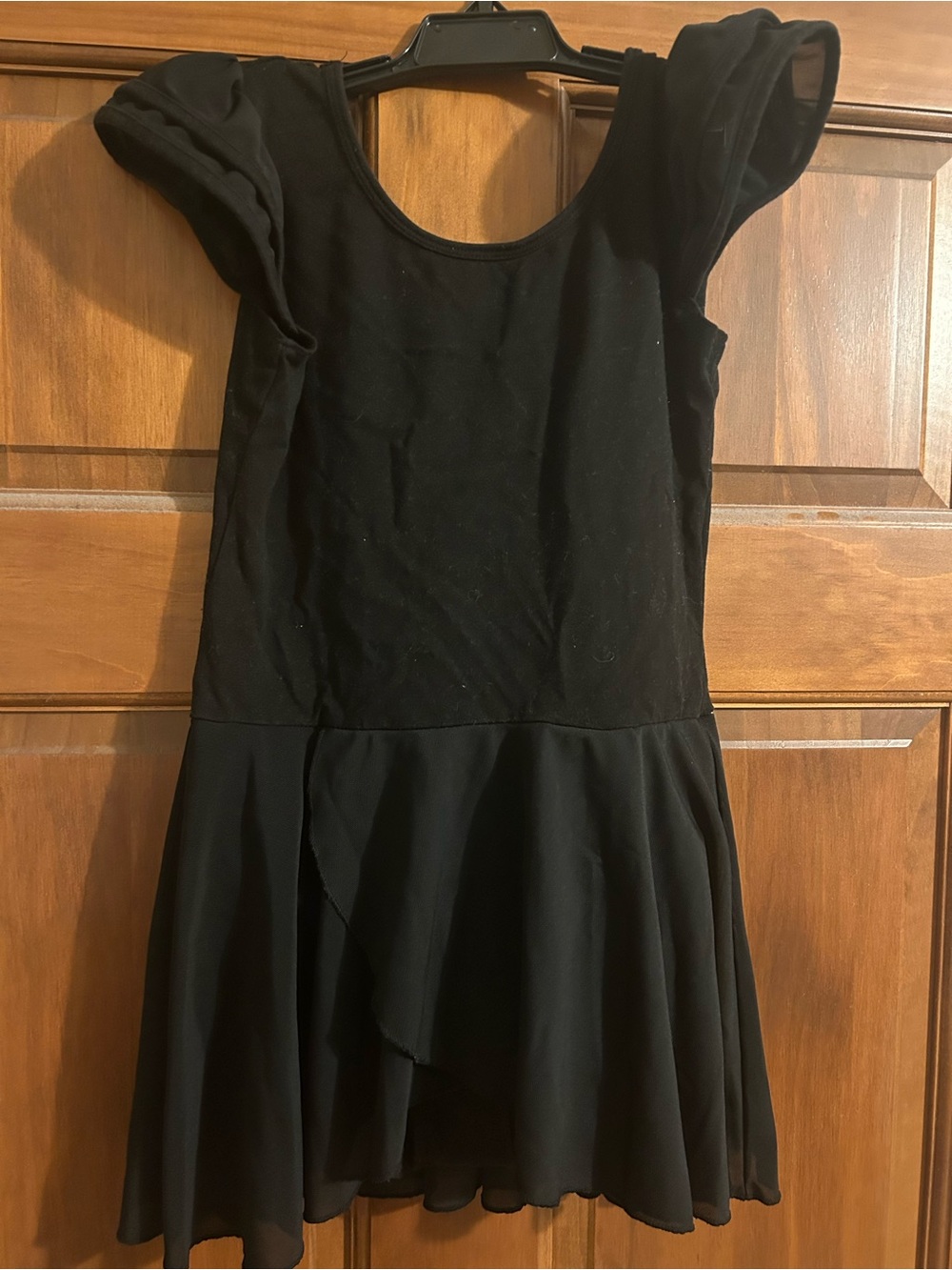 Black Dance Leotard Dress with Skirt